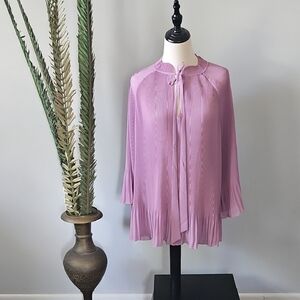 Roaman's Elegant Pleated Lavendar Blouse NWOT
